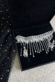 Shiny silver choker set with earring