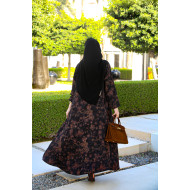 عباية الفيسكوز (أسود بنقوش برونزية) - Viscose Abaya