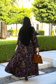 عباية الفيسكوز (أسود بنقوش برونزية) - Viscose Abaya