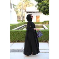 عباية فاخرة مخروزة - أسود