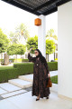 عباية الفيسكوز (أسود بنقوش برونزية) - Viscose Abaya