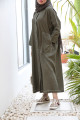 Linen abaya in olive color