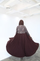 Brown patterned blazer abaya