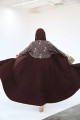 Brown patterned blazer abaya