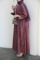 Abaya with a combination of copper and purple