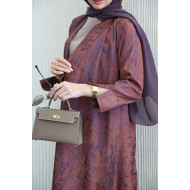 Abaya with a combination of copper and purple