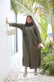 Linen abaya in olive color