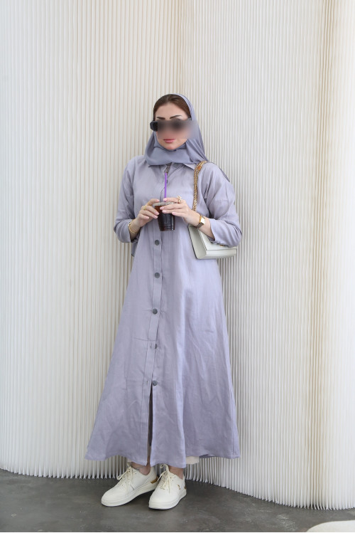 Linen abaya in lavender