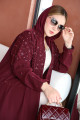 Al Fakhama Abaya - Burgundy