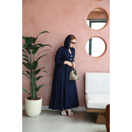 Navy striped abaya