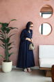 Navy striped abaya