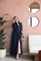 Navy striped abaya