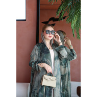 Mint green viscose abaya