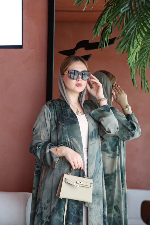 Mint green viscose abaya