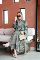 Mint green viscose abaya