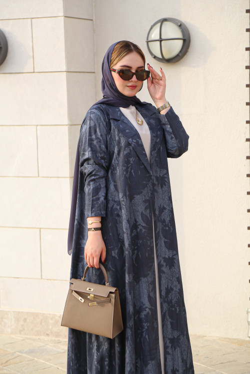 عباية لينن منقوشة