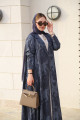 عباية لينن منقوشة