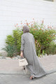 Gray lace abaya