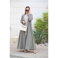 Gray lace abaya