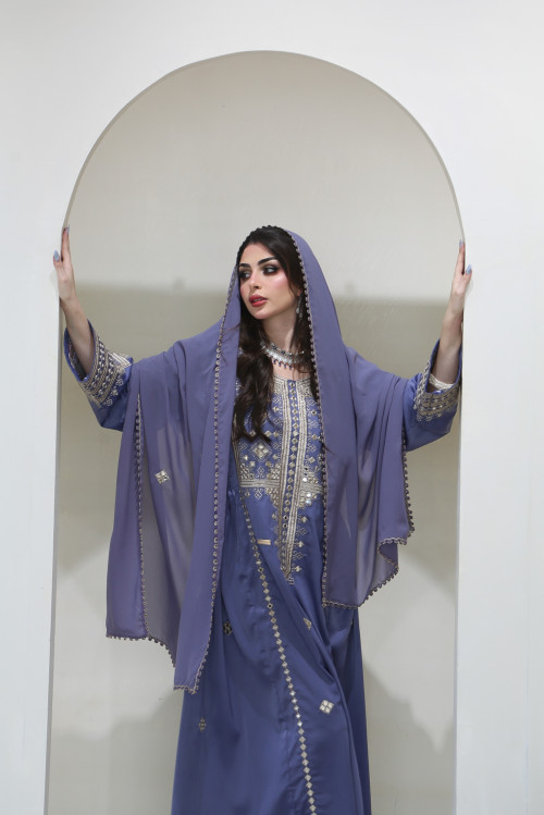 Long petrol colored balochi dress