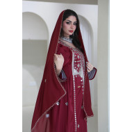 Long maroon balochi dress