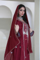 Long maroon balochi dress