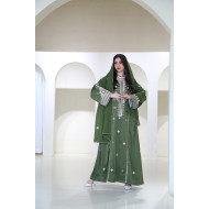 Long olive green balushi dress