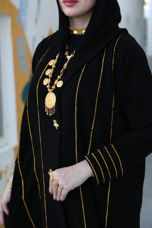 Golden zari abaya