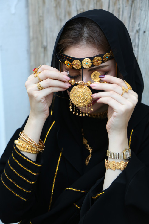 Golden zari abaya