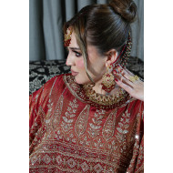 Maroon Indian accessories set