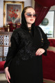 عباية الورود المطرزة- Black Embroidery Roses