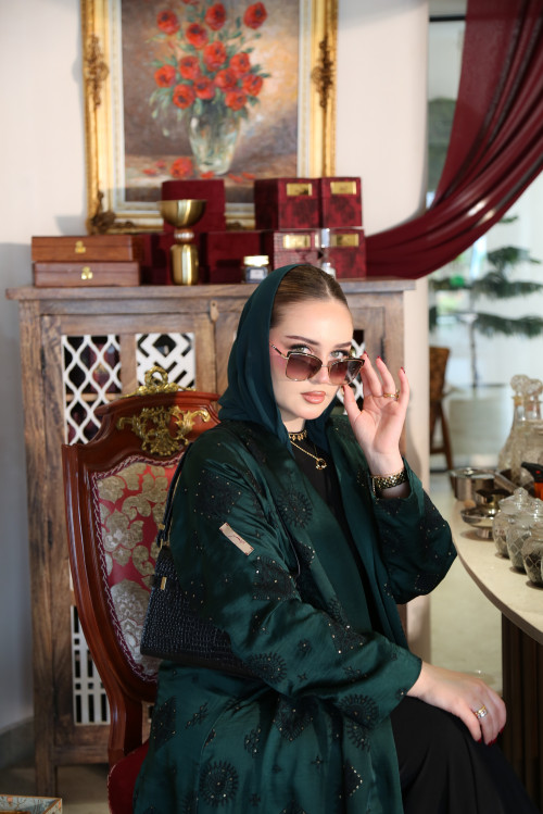 عباية فيسكوز -  Emerald Green