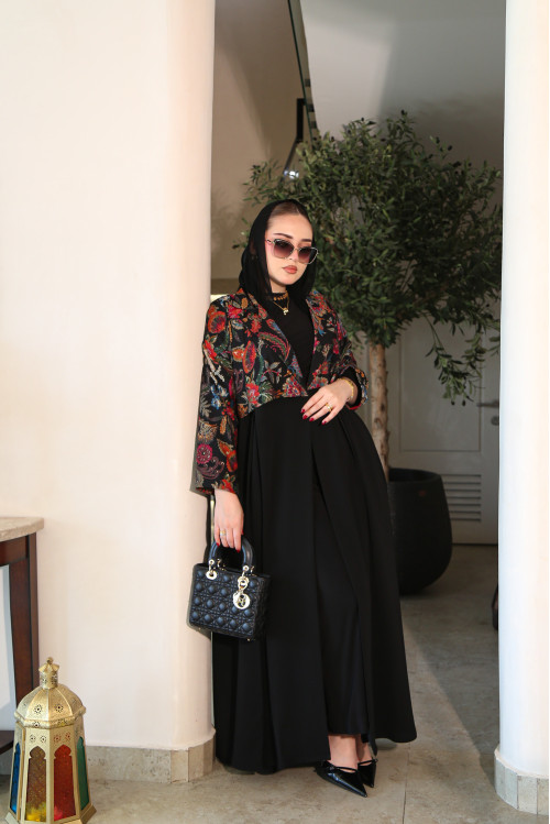 عباية الالوان الشرقية- اسود