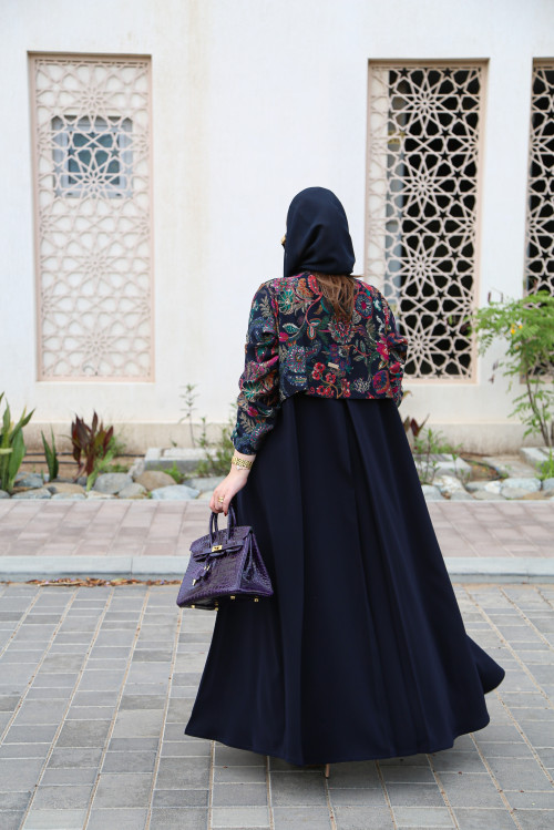 عباية الالوان الشرقية- كحلي