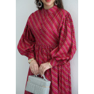 Striped fuchsia dress