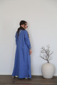 Linen abaya in cobalt blue