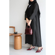 Striped brocade abaya