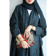 Bahraini turquoise abaya with pleats