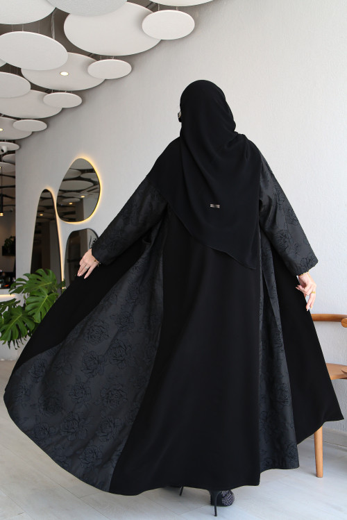 Brocade abaya flowered