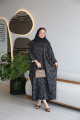 Gray brocade abaya