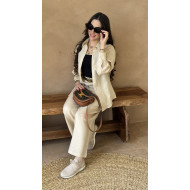 Plain beige linen set