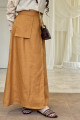 Orange Linen Skirt