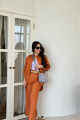 Plain orange linen set