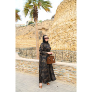 Abaya with golden patterns ( Golden Garden )