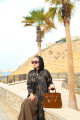 Abaya with golden patterns ( Golden Garden )
