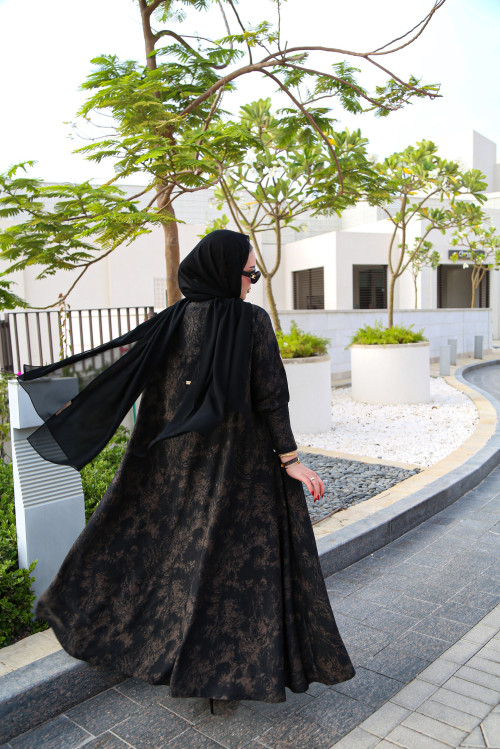 Abaya with copper patterns ( Copper Marble )