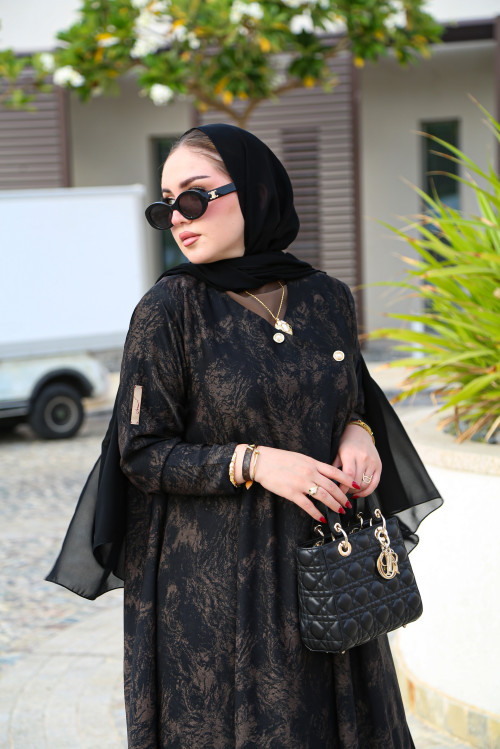 Abaya with copper patterns ( Copper Marble )