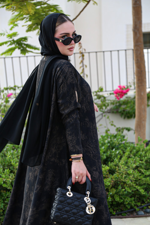 Abaya with copper patterns ( Copper Marble )