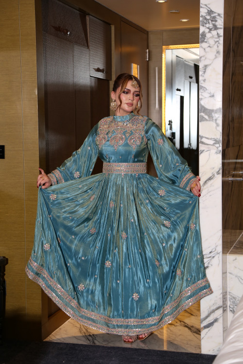 فستان هندي بحري