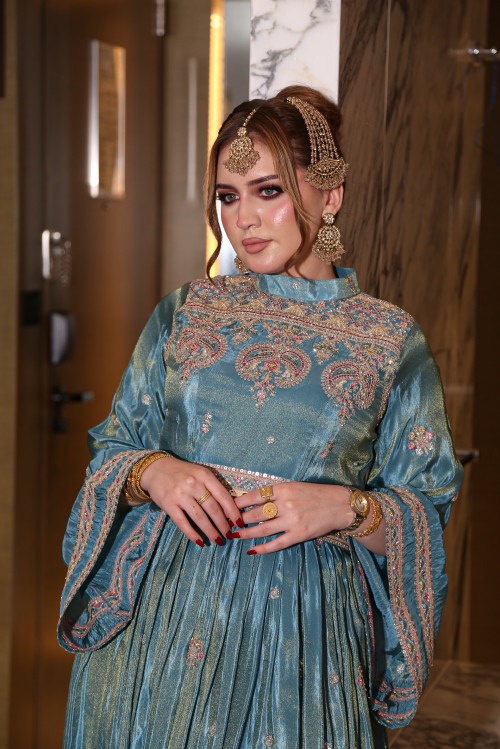 فستان هندي بحري